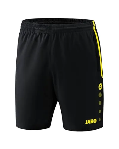 JAKO Herren Shorts Competition 2.0, Schwarz/Neongelb, S
