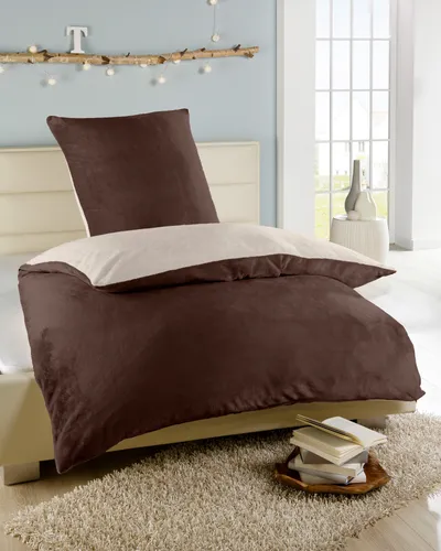 Bettwäsche Winter Flausch Cashmere Touch 2-teilig 135x200 - Kuschelige Winterbettwäsche aus Mikrofaser im Uni Wende Design, atmungsaktiv und hautsympathisch. Ideal für kalte Nächte und Allergiker geeignet.