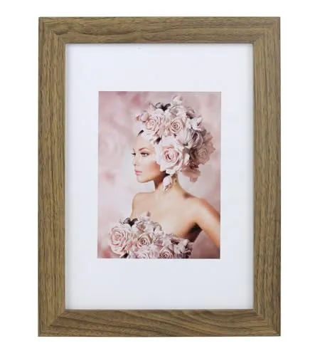 IDEAL TREND Bilderrahmen Holz Rahmen Plexi Acryl Collage Wanddeko Poster quadratisch S215: Farbe: Eiche | Format: 20x30