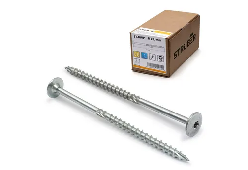 STRÜBER Holzbauschraube Tellerkopfschrauben Holzschrauben Konstruktionsschraube