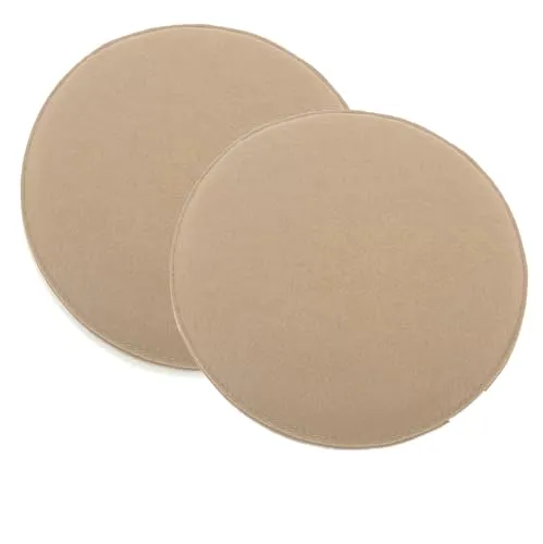 heimtexland ® 2er Pack Sitzkissen Filz Stuhlkissen Bodenkissen Polster Stuhlauflage Indoor Outdoor Kissen rund Typ631 Filzkissen Sand 35x35 cm 2 Stück