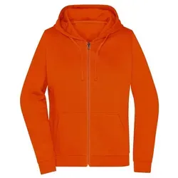 Damen Basic Kapuzen-Sweatjacke JN755, orange, Größe L - Sweatshirts: Klassische Sweatjacke mit Kapuze in orange, Gr. L | Hochwertige Sweat-Qualität mit angerauter Innenseite und praktischer Kängurutasche, ideal für Freizeit und Sport.