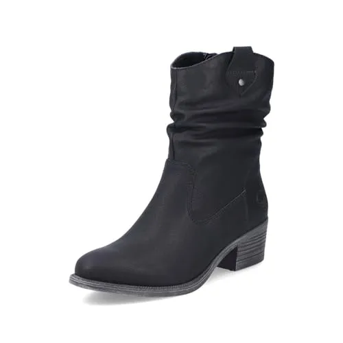Rieker Damen Klassische Stiefeletten 73170 - Elegante halbstiefel für Damen aus Kunstleder mit komfortablem Blockabsatz von 4,6 cm. Ideal für Übergangszeiten und vielseitig kombinierbar.