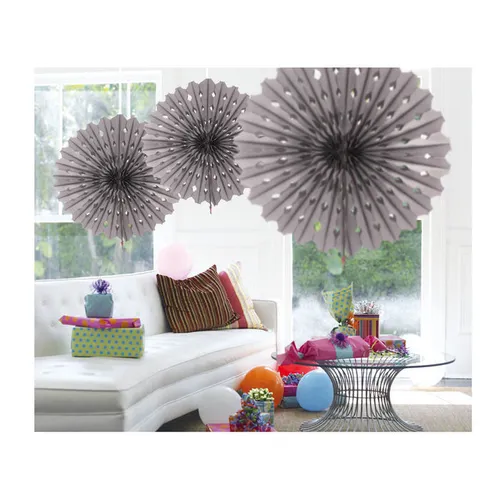 Deko Fächer, Honigwaben, silber, 45cm, Dekoration, Mottoparty Themanparty