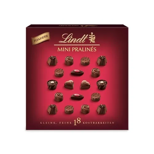 Lindt Schokolade - Feinherbe Mini Pralinés | 90 g | Pralinen-Schachtel mit je 18 Pralinen in 6 köstlichen Sorten | Pralinengeschenk | Schokoladengeschenk