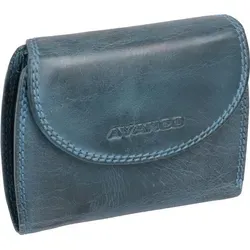 schicke Geldbörse Damen Leder Portemonnaie, blau