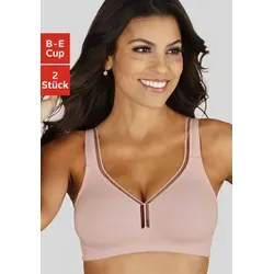 PETITE FLEUR Damen T-Shirt-BH - Funktionsunterwäsche, nahtlos vorgeformte Cups für optimalen Komfort, im praktischen 2er-Pack und aus weicher Baumwolle gefertigt.