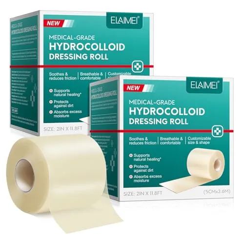 P-Beauty Hydrocolloid Wundenpflaster - Zuschneidbares, Wasserfestes & Hautfreundliches Pflaster für Wunden (2 Rollen 3,6 m x 5 cm) - Das P-Beauty Hydrocolloid Wundenpflaster schützt zuverlässig Schnitt-, Schürf- und Brandwunden. Die flexible Rolle lässt sich individuell zuschneiden und sorgt für eine sichere Wundversorgung – ideal für Alltag und Outdoor-Aktivitäten.
