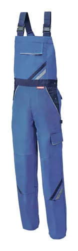 Planam Latzhose Highline Größe 56, kornblau/marine - Robuste Latzhose für Profis, ideal für Handwerk und Industrie, bietet hohen Tragekomfort und Funktionalität.