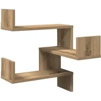 vidaXL Wand-Eckregale 2 STK. Artisan-Eiche - Schweberegale aus Holzwerkstoff, platzsparend und ideal für kreative Raumgestaltungen in Wohn- und Schlafzimmer.