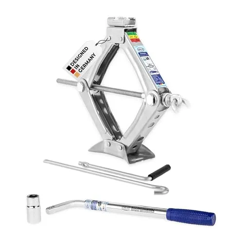 alca® Scherenwagenheber Kompakt 1 t mit Radmutterschlüssel – Robuster Kfz-Wagenheber bis -50° C