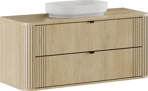 Badezimmer-Waschtisch OLIVA-56, 120 cm Eiche mit Aufsatzwaschbecken