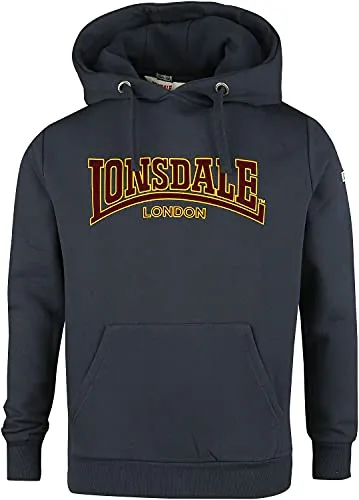 Lonsdale London Hooded Classic LL002 Kapuzenpullover für Herren, blau XL - Herren-Sweatshirts, lässiger Kapuzenpullover aus langlebiger Baumwolle mit normalem Schnitt und Kapuze – perfekt für Streetwear-Looks!