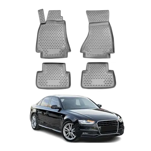OMAC Auto-Fußmatten für Audi A4 B8 2007-2016 - Fahrzeugspezifische, wasserdichte und rutschfeste Auto-Fußmatten für Audi A4 B8. Schützen Sie den Innenraum mit leicht zu reinigenden, umweltfreundlichen Matten.