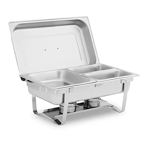 Royal Catering RCCD_RT19_9L Chafing Dish - Speisenwärmer für GN 1/2 und 2 x GN 1/4, ideal zum Warmhalten von Gerichten ohne Anbrennen dank Wasserbad und exzellenter Wärmeverteilung.