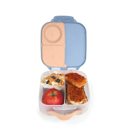 B.BOX Mini Lunchbox mit Flexfach für Obst - Praktische Brotdose mit 3 Fächern, ideal für einen ganzen Apfel oder eine Orange. Auslaufsichere Fächer und hygienische Reinigung durch abnehmbare Silikondichtungen.