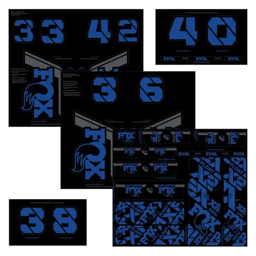 Fox Decal 21 Custom Fork & Shock blau