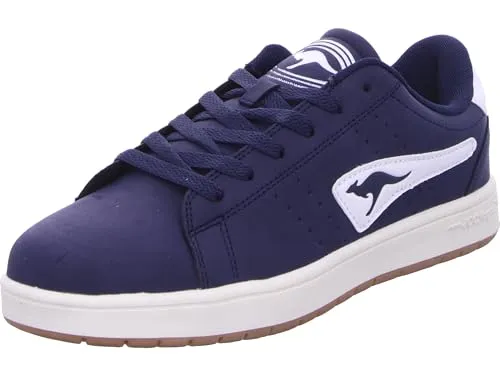 KangaROOS Unisex K-CA AD Yeah Sneaker, dk Navy/White, 46 EU - Herren-Sneaker mit trendigem Skater-Look, praktischer Tasche für Wertgegenstände und bequemer, flexibler Sohle für den ganzen Tag.