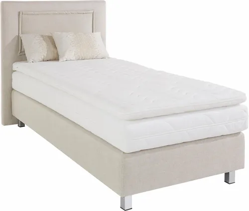 Beige Boxspringbett mit 7-Zonen-Kaltschaummatratze von Westfalia