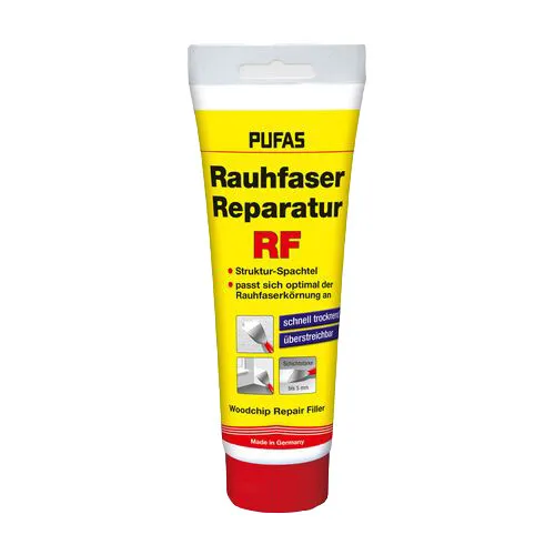 Pufas Rauhfaser Reparatur-Spachtel 330g - Flexibel und gebrauchsfertig - Mörtel, Putz, Zement & Gips - Ideal für Wände, trocknet in nur 1 Stunde und ist perfekt zum schnellen Ausbessern von Rauhfaser.