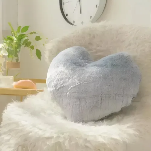 VewoTex Dekokissen Herzkissen » Kuschelkissen 45 x 45 cm » weiches Herz Kissen, » Dekokissen » Zierkissen aus Kunstfell