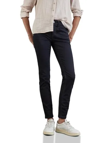 Street One Damen A377761 Jeans - Casual Fit, Clean Indigo Wash - Jeans im Mid Waist Style mit Slim Legs, ausgestattet mit Knopf und Reißverschluss sowie 4-Pocket Design. Der Materialmix mit Stretchanteil sorgt für optimalen Tragekomfort.