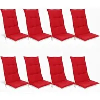Beautissu Hochlehner Auflage Base HL 120x50cm Rot 8tlg