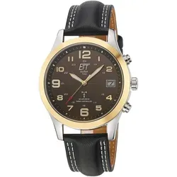 ETT Funkuhr Gobi EGS-11487-22L - Solar Herrenuhr mit Lederarmband - Elegante Herrenuhr mit solarbetriebenem Antrieb, Leuchtzeigern und 5 bar Wasserdichtigkeit. Ideal für stilbewusste Männer, die Funktionalität und Design schätzen.