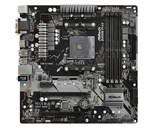 AsRock B450M Pro4 Mainboard - mATX für AMD AM4 - Multimedia PC Komponenten: Das AsRock B450M Pro4 bietet hervorragende Leistung und umfangreiche Anschlussmöglichkeiten für Gaming und Multimedia-Anwendungen.
