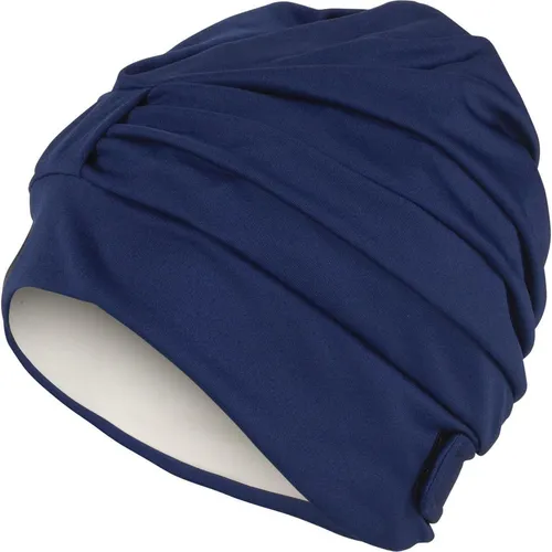 fashy Badehaube 3473_54 Damen marine Polyester Badekappe mit Klettverschluss
