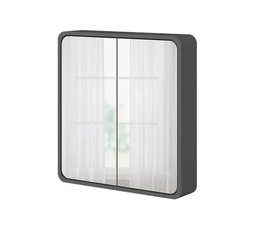 Vicco Badezimmerspiegelschrank Arla, Anthrazit/Eiche, 60 x 60 cm - Moderner Spiegelschrank aus MDF in Anthrazit/Eiche, ideal für stilvolle Badezimmer. Bietet praktischen Stauraum und verleiht Ihrem Raum eine elegante Note.