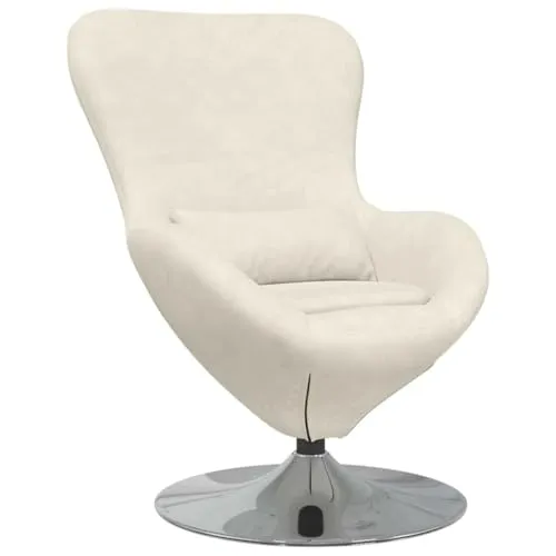 vidaXL Ei-Stuhl Creme Samt - Moderner Sessel mit ergonomischem Komfort, ideal für Wohnzimmer oder Büro. Der cremefarbene Samtbezug und die Drehbasis bieten Stil und Flexibilität für entspannte Stunden.