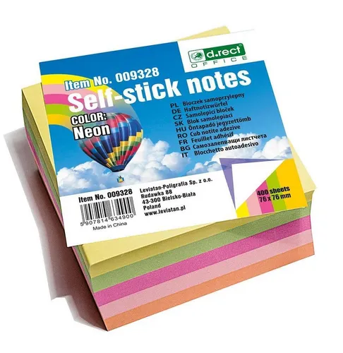 Klebepad 76x76mm neon D.RECT