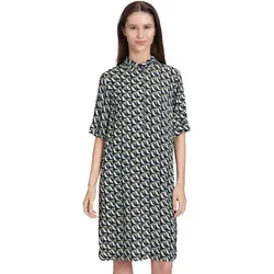 Betty Barclay Damen Hemdblusenkleid mit Aufdruck 46, Dark Blue/Green - Freizeitkleid für Damen, figurumspielender Schnitt mit minimalistischem Aufdruck, ideal für lässige Anlässe und bequemes Tragen.