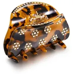 Haarklammer Blumenverzierung Acryl Schildpatt-Design Damen Accessoire