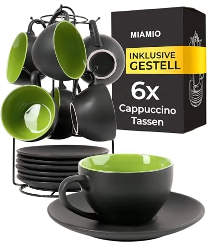 MiaMio Cappuccinotasse Set 6 x 175ml in grün von MIAMIO