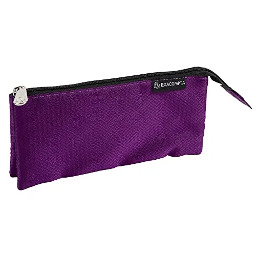 Exacompta 52970E Federmäppchen OPAK flach aus strukturiertem Polyester 22,5 x 1,5 x 10 cm 1 Stück Zufallsfarbe Federtasche Schlampermäppchen ideal für Schule und Universität