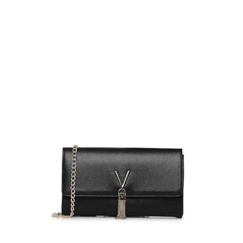 Valentino Divina Lady Clutch Nero/Gold - Damen-Clutch mit elegantem Design, ideal für Abendveranstaltungen und verwandelt jedes Outfit in einen besonderen Look. Maße: 27 x 14 x 5,5 cm.