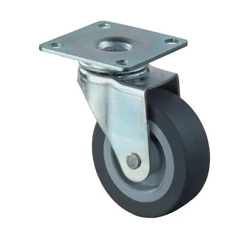 Bs Rollen Lenkrolle D.30mm mit Platte - Robuste Lenkrolle mit einem Durchmesser von 30 mm und einer Tragfähigkeit von bis zu 20 kg. Ideal für vielseitige Anwendungen. Aus thermoplastischem Gummi gefertigt, sorgt sie für leisen Lauf und einfache Handhabung.