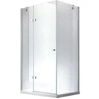 Hestia Duschkabine 120x90x195 cm - Glaszentrum Hagen - Moderne Eckduschkabine aus 8 mm Klarglas mit eleganter Aluminiumrahmen, ideal für Badezimmer, Sauna oder Wellnessbereiche.