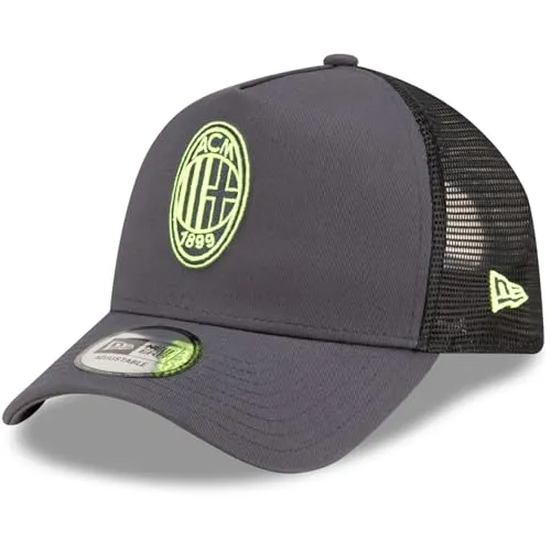 New Era A-Frame Mesh Trucker Cap - AC Milan Charcoal - Hüte, Kappen & Mützen für Baseball-Fans, verstellbare Snapback mit atmungsaktivem Mesh-Rücken für optimalen Tragekomfort.
