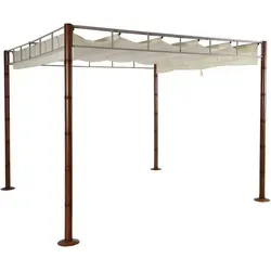 Berlinlodge Pergola, Creme, Metall, 300x220x300 cm, Sonnen- & Sichtschutz, Pavillons & Pergolas, Pergolas