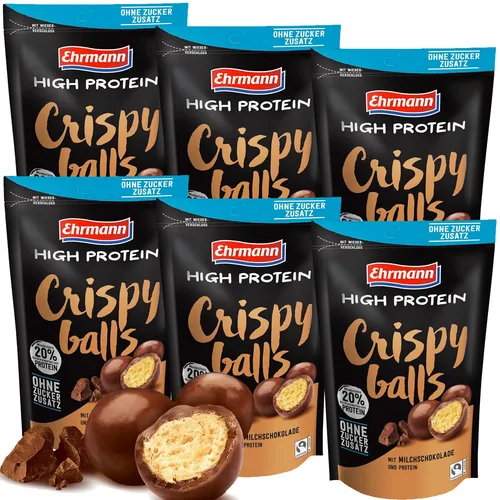 Ehrmann High Protein | Crispy Balls | Milchschokolade  6x55g Beutel = 330g