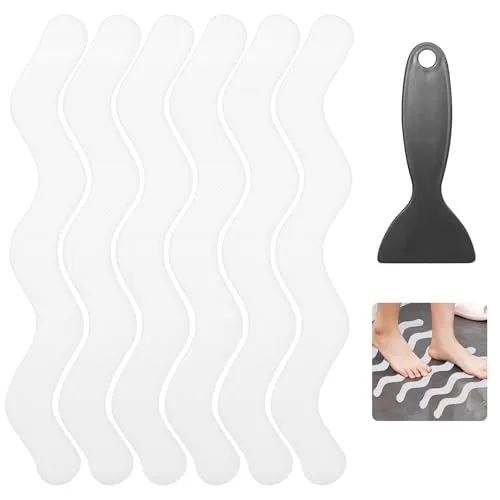 Newpop 36 Stück Anti Rutsch Dusche Transparente rutschfeste Pads, Antirutsch Pads Dusche, Badewanne Antirutsch Aufkleber, Antirutschstreifen Dusche Transparent, Anti-Rutsch-Streifen mit Schaber