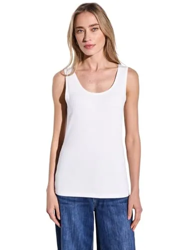 Street One Damen A322896 Basic Top in Unifarbe, White, 36