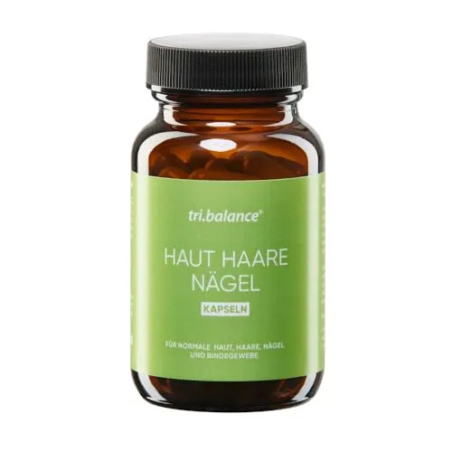 tri.balance Haut Haare Nägel Kapseln (1 x 60 Stück) - Biotinpräparate mit optimaler Nährstoff-Formel für schöne Haut, kräftige Haare und gesunde Nägel – Made in Germany und unter höchsten Qualitätsstandards.