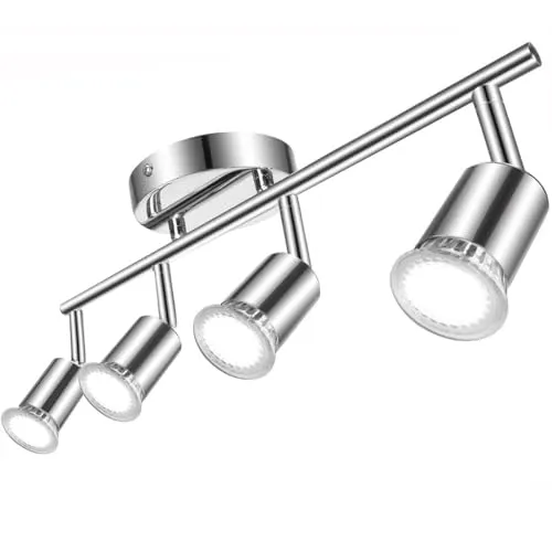 Aigostar LED Deckenleuchte Drehbar,4 GU10 Flammig LED Strahler Deckenstrahler Spot,220V Deckenlampe für Küche,Wohnzimmer,Schlafzimmer (ohne Leuchtmittel)