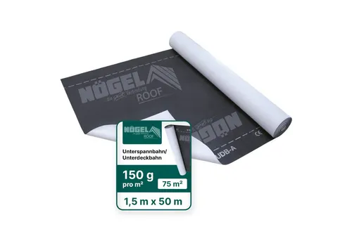 Dachbahn Unterspannbahn fürs Dach 150 g/m² UV-beständig für Steildächer, (ohne Klebestreifen), 4-lagig, Temperaturbeständig von -30°C bis +80°C