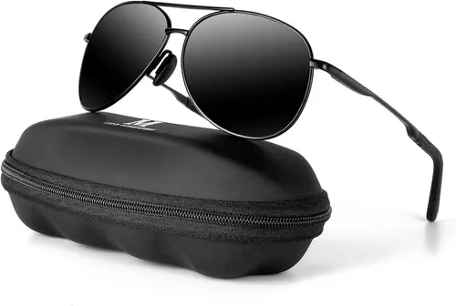 Polarisierte Sonnenbrille Herren Schwarz Outdoor Vintage UV400 - Sonnenbrille für Unisex Erwachsene, bietet UV400-Schutz und ist ideal für Outdoor-Aktivitäten mit vintage Stil.