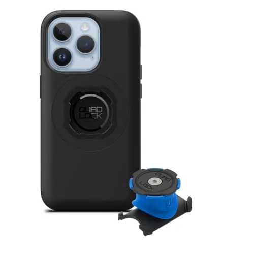 QUAD LOCK Vorbau/Lenker Handyhalterung Fahrrad Kit mit iPhone 14 Pro MAG Hülle